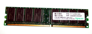 128 MB DDR-RAM 184-pin PC-2100U non-ECC CL2  Apacer 77.10303.542