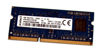 4 GB DDR3-RAM 204-pin SO-DIMM 1Rx8 PC3L-12800S 1,35V Kingston ACR16D3LS1KFG/4G