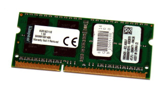 8 GB DDR3-RAM 204-pin SO-DIMM PC3-12800S  1,5V  Kingston KVR16S11S8/8