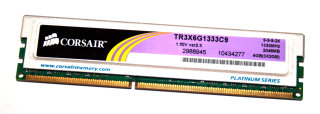 2 GB DDR3 RAM 240-pin PC3-10600U nonECC XMS3  Corsair TR3X6G1333C9 1,5V ver2.3