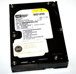 120 GB IDE - Festplatte 3,5"  Western Digital WD1200BB  7200U/min, 2 MB Cache