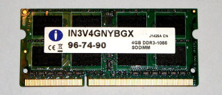 4 GB DDR3-RAM 204-pin SO-DIMM PC3-8500S DDR3-1066 Notebook-RAM