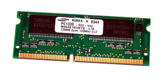 128 MB SO-DIMM 144-pin SD-RAM PC-133  CL3   Samsung M464S1654ETS-L7A