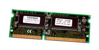 32 MB SO-DIMM 144-pin 3,3V SD-RAM PC-100  CL2  Toshiba THLY644031BFG-80L