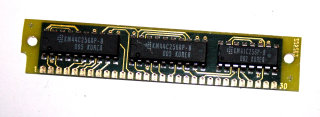 256 kB Simm 30-pin 80 ns Parity 3-Chip 256kx9  Chips: 2x Samsung KM44C256AP-8 + 1x KM41C256P-8