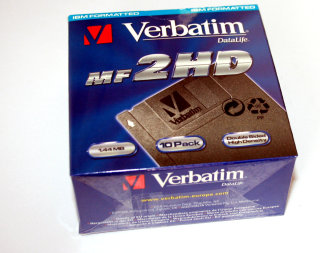3,5" (3.5 Zoll) HD-Disketten (10 Stück) DS,HD Floppydisks, 1,44 MB formatiert,  Verbatim Datalife MF-2HD   Neu und versiegelt