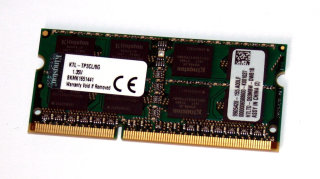 8 GB DDR3 RAM 204-pin SO-DIMM PC3-12800S 1.35V  Kingston KTL-TP3CL/8G  9905428