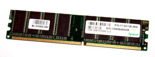 1 GB DDR-RAM 184-pin PC-3200U non-ECC CL3   Apacer P/N: 77.G1136.40G