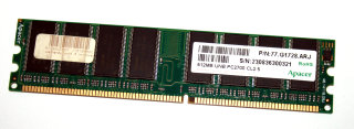 512 MB DDR-RAM 184-pin PC-2700U non-ECC  CL2.5  Apacer P/N: 77.G1728.ARJ