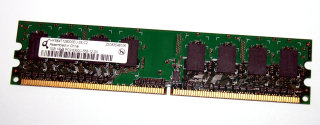 1 GB DDR2-RAM 240-pin 1Rx8 PC2-5300U non-ECC  Qimonda HYS64T128000EU-3S-C2