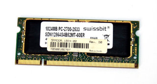 1 GB DDR RAM 200-pin SO-DIMM PC-2700S  Swissbit SDN12864S4B52MT-60ER