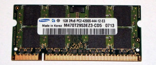 1 GB DDR2 RAM 200-pin SO-DIMM 2Rx8 PC2-4200S  Samsung M470T2953EZ3-CD5