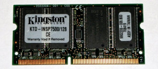 128 MB SO-DIMM 144-pin SD-RAM PC-100 Laptop-Memory  Kingston KTD-INSP7500/128
