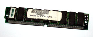 16 MB FPM-RAM 72-pin Parity PS/2 Simm 60 ns  Chips: 8x OKI M5117400A-60SJ + 4x M514100D-60SJ