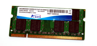 1 GB DDR2-RAM 200-pin SO-DIMM PC2-6400S CL6  ADATA AD2800001GMS