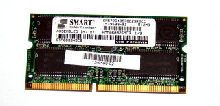 512 MB SO-DIMM 144-pin PC-133 ECC SD-RAM  Smart Modular SM572648578DZ3RMCC