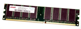 512 MB DDR-RAM 184-pin PC-3200U non-ECC DDR400 CL3  takeMS BD512TEC513K