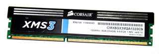 4 GB DDR3-RAM 240-pin PC3-10600U non-ECC XMS3-Memory Corsair CMX8GX3M2A1333C9 1.5V ver2.13