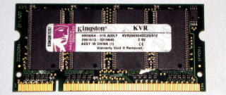512 MB DDR-RAM 200-pin SO-DIMM PC-2100S Kingston KVR266X64SC25/512   9905064