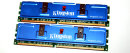 512 MB DDR-RAM 184-pin HyperX (2 x 256 MB-Kit) PC-3200 non-ECC  Kingston KHX3200AK2/512