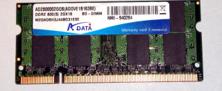 2 GB DDR2-RAM 200-pin SO-DIMM PC2-6400S CL5  ADATA AD2800002GOS