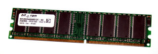 256 MB DDR-RAM 184-pin PC-2700U non-ECC CL2.5  bit4ram BDU03264B5BB1DC-60