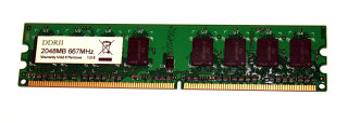 2 GB DDR2-RAM 240-pin PC2-5300U non-ECC  Low Density, single-sided