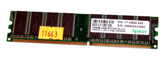 256 MB DDR-RAM 184-pin PC-2700U non-ECC CL2.5  Apacer P/N: 77.10628.33G