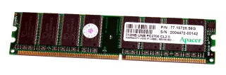 512 MB DDR-RAM 184-pin PC-2700U non-ECC  CL2.5  Apacer P/N:77.10728.56G