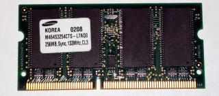 256 MB SO-DIMM PC-133  Samsung M464S3254CTS-L7AQ0