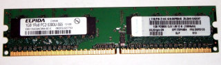 1 GB DDR2 RAM 240-pin 1Rx8 PC2-5300U non-ECC  Elpida EBE10UE8ACWA-6E-E
