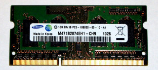 1 GB DDR3-RAM 2Rx16 SO-DIMM PC3-10600S  Samsung M471B2874EH1-CH9