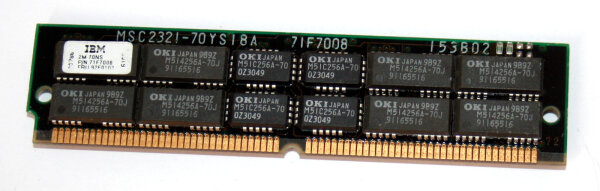 2 MB FPM-RAM 72-pin 512kx36 Parity PS/2 Simm 70 ns  OKI MSC2321-70YS18A