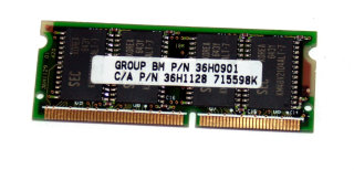 16 MB EDO SO-DIMM 144-pin 70 ns 3.3V   IBM P/N 36H0901