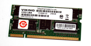 256 MB DDR-RAM 200-pin SO-DIMM PC-2100E ECC-Memory Viking VR4DP327228DTH-MK