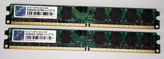 4 GB DDR-RAM Kit (2 x 2GB) 240-pin PC2-6400U nonECC   Transcend   Low-Profil