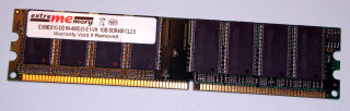 1 GB DDR-RAM 184-pin PC-3200U non-ECC  CL2.5  extrememory EXME01G-DD1N-400D25-E1