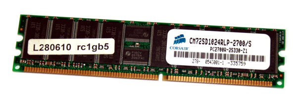 1 GB DDR-RAM 184-pin PC-2700R Registered-ECC  CL2.5  Corsair CM72SD1024RLP-2700/S