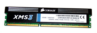 4 GB DDR3-RAM 240-pin PC3-12800U non-ECC CL9  1.65V XMS3-Memory  Corsair CMX4GX3M1A1600C9 ver5.12