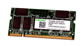 512 MB DDR-RAM 200-pin SO-DIMM PC-3200S  Kingmax MSXC22D-38KS3