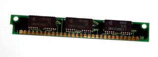 1 MB Simm 30-pin 1Mx9 Parity 3-Chip 70 ns Chips: 2x Samsung KM44C1000CJ-7 + 1x KM41C1000CJ-7