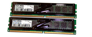 2 GB DDR2-RAM Kit (2x1GB) 240-pin PC2-8500U CL5 non-ECC  2,1V OCZ OCZ2T1066IO2GK  Titanium Intel Optimized