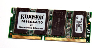 128 MB SO-DIMM 144-pin SD-RAM PC-133    Kingston M1664A30