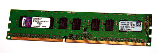 4 GB DDR3-RAM 240-pin ECC-Memory PC3-10600E  1,5V CL9  Kingston KVR13E9/4I