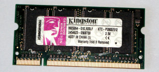 512 MB DDR-RAM 200-pin PC-2100S  Kingston KTC-P2800/512   9905064