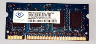 1 GB DDR2 RAM 200-pin SO-DIMM 2Rx16 PC2-5300S   Nanya NT1GT64UH8D0FN-3C