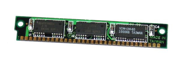 1 MB Simm 30-pin 1Mx8p (Parity-Emulation) 3-Chip 70 ns Chips: 2x Hyundai HY514400AJ-70 + 1x VIM-1M-60
