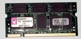 1 GB DDR-RAM 200-pin SO-DIMM PC-2100S CL2.5  Kingston KTD-INSP8200/1G