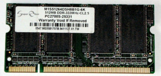 512 MB DDR - RAM 200-pin SO-DIMM PC-2700S  SuperElixir M1S51264DSH8B1G-6K