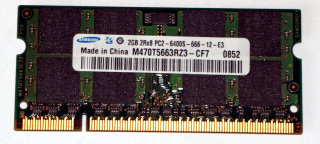 2 GB DDR2 RAM 200-pin SO-DIMM 2Rx8 PC2-6400S   Samsung M470T5663RZ3-CF7